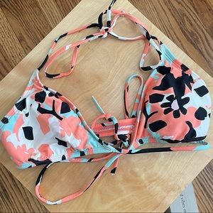 DVF x Roxy Floral Bikini Wrap Top